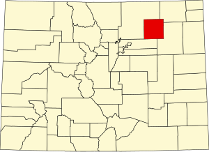 Map of Colorado highlighting Morgan County