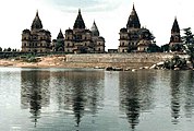 Chhatris on the bank of the Betwa River.