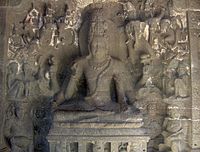 Shiva panel, Kailash Temple (Cave 16), Ellora.
