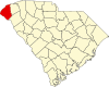 State map highlighting Oconee County