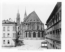 Iglesia luterana de San Lorenzo en Núremberg, fotografía de entre 1860 y 1890.