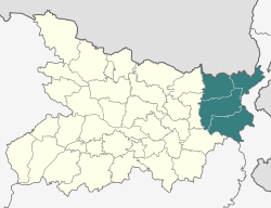 Location of Purnia division in Bihar