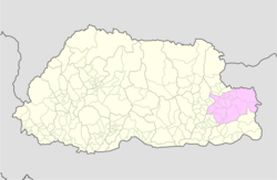 Map of Trashigang District in Bhutan
