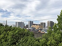 梅ケ枝公園展望台から見た尾張一宮駅周辺のビル群