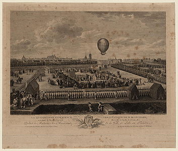 Manifestation aréostatike foaite à Lille pèr Jean-Pierre Blanchard (26 d'août 1785)
