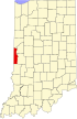 State map highlighting Vermillion County