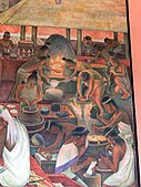 Mural showing Aztec production of gold, Palacio Nacional, Mexico City