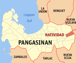 Mapa ning Pangasinan ampong Natividad ilage