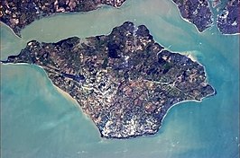 Het Isle of Wight vanuit het ISS