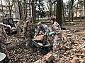 Servicemembers from the NG's Student Battalion and the Michigan National Guard at the National Clean-up Day in 2018