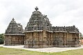 Twin temples (1200 CE) at Mosale, the Nageshvara (near) and Chennakeshava temple (far)