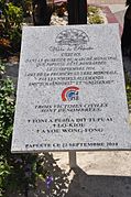 Plaque commémorative de la destruction de la ville de Papeete en 1914.