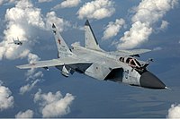 O MiG-31, um dos principais interceptadores da força aérea russa.