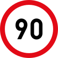 Speed limit of 90 km/h