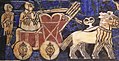 Image 26The wheel, invented sometime before the 4th millennium BC, is one of the most ubiquitous and important technologies. This detail of the "Standard of Ur", c. 2500 BCE., displays a Sumerian chariot. (from History of technology)