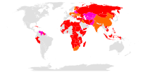Um mapa de atuais e ex-usuários da AK-47.