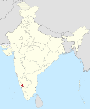 The map of India showing Coorg State