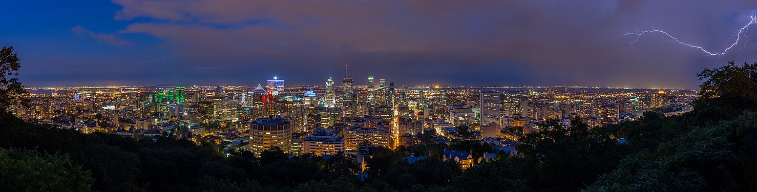 View of Montreal from Mont Royal, Canada.