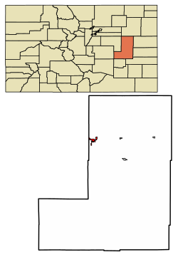 Location of Limon in Lincoln County, Colorado.