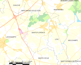 Mapa obce Sainte-Florence