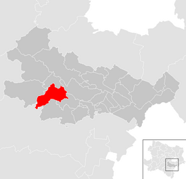 Poloha obce Pottenstein v okrese Baden (klikacia mapa)