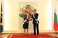 Rousseff valtiovierailulla Bulgariassa vuonna 2011, jolloin hänelle myönnettiin Stara Planinan ritarikunnan nauha.