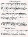 Page 1 of Tagore's translation of "Jana Gana Mana" on 28 February 1919, at the Besant Theosophical College