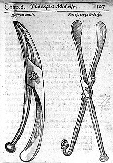 Two long medical tools, labelled "Rostrum anatis" and "forceps langa and terza".