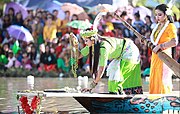 Meitei women in boat race Hiyang Tannaba festival, Manipur