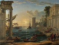 Paisaje: Puerto con el embarque de la Reina de Saba (1648), de Claude Lorrain, National Gallery de Londres.