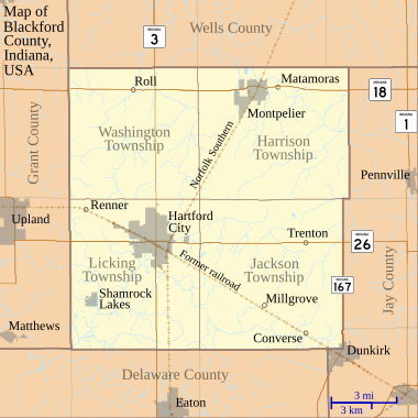 Map of Blackford County