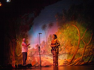 Tiatrists performing on stage