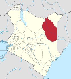 Location of Wajir County in Kenya