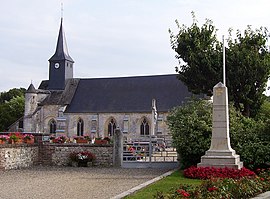 Abbey church of Notre-Dame and war memorial