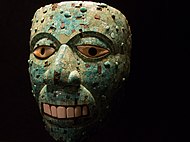 Room 27 - Turquoise Mosaic Mask, Mixtec-Aztec, Mexico, 1400-1500 AD