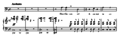 Image 23The opening bars of the Commendatore's aria in Mozart's opera Don Giovanni. The orchestra starts with a dissonant diminished seventh chord (G# dim7 with a B in the bass) moving to a dominant seventh chord (A7 with a C# in the bass) before resolving to the tonic chord (D minor) at the singer's entrance. (from Classical period (music))