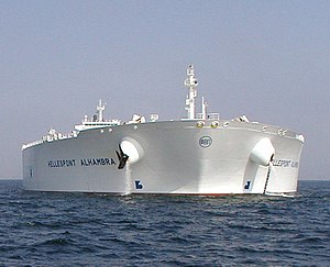 FSO Asia under sin jungfrufärd 2002 då fartyget hade namnet Hellespont Alhambra
