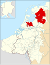 't Sjtich Utrech róndj 1350, nog mit Drenthe.