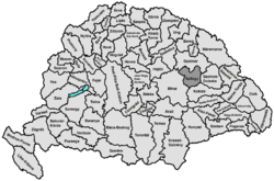 Lage des Komitats Szilágy