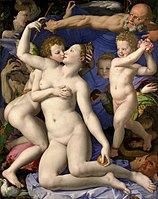 Bronzino: Allegoria del trionfo di Venere, 1540-1545, National Gallery, Londres.