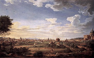 View of Rome from Mt. Mario, in the Southeast (1749), oil on canvas, 102 x 168 cm., Gemäldegalerie, Berlin