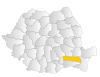 Map of Romania highlighting Ialomița County