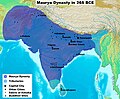インドのマウリヤ朝 - アショーカ王時代の最大勢力図