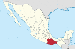 Kinaroroonan ng estado ng Oaxaca sa Mexico