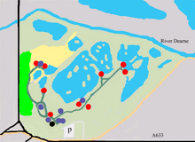 Map of reserve showing trails and habitats