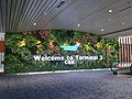 Welcome signage at the arrival area of Terminal 3