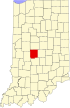State map highlighting Hendricks County