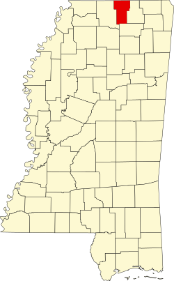 Karte von Benton County innerhalb von Mississippi