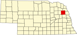 map of Nebraska highlighting Cuming County