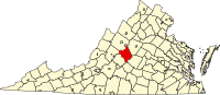 Округ Нелсон на мапі штату Вірджинія highlighting